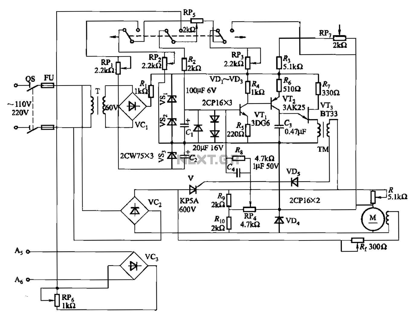 100W full-wave single-junction transistor trigger doer control circuit