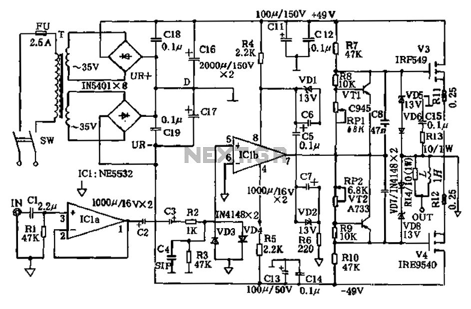 120W power amplifier circuit