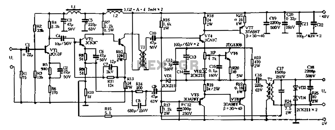 20W 40-500kHz PA 01 circuit