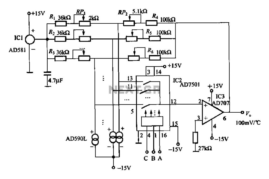 8-channel temperature detection circuit