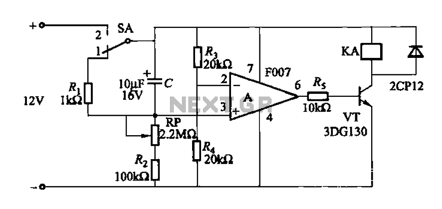A delay circuit using an operational amplifier circuit