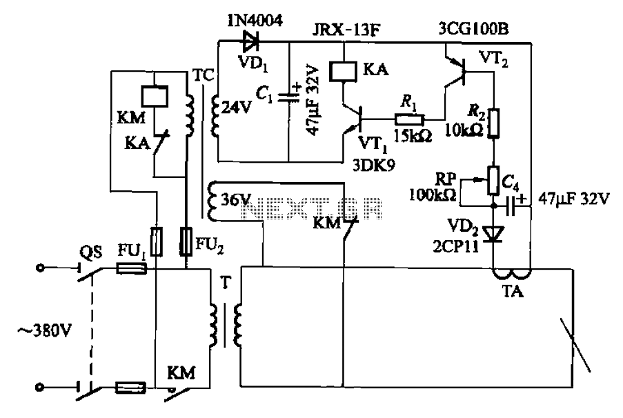 AC arc welding machine transistor load power path from 2 circuit