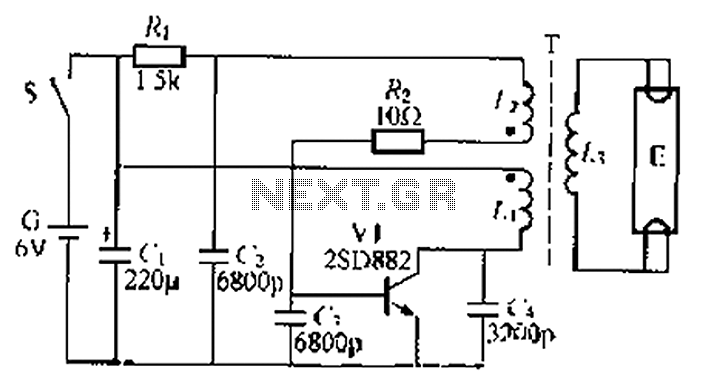 Battery-powered fluorescent lamp circuit 1 circuit