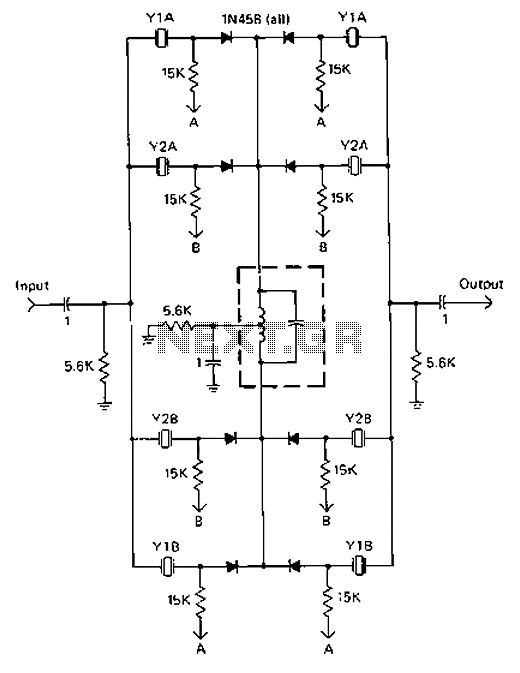 Four crystal diode switching circuit diagram of the IF filter circuit