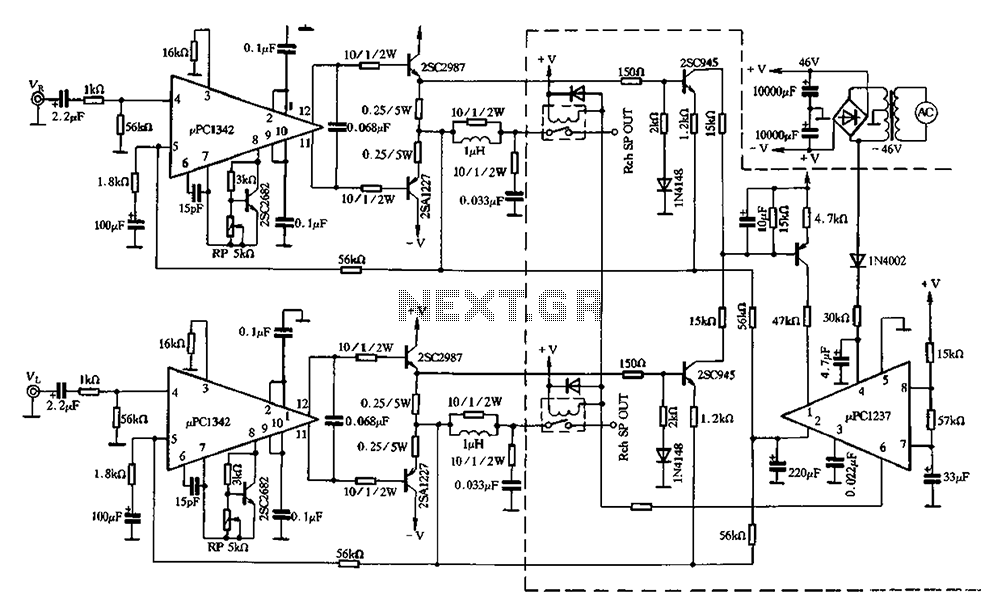 Hi-fi amplifier 80Wx2 circuit