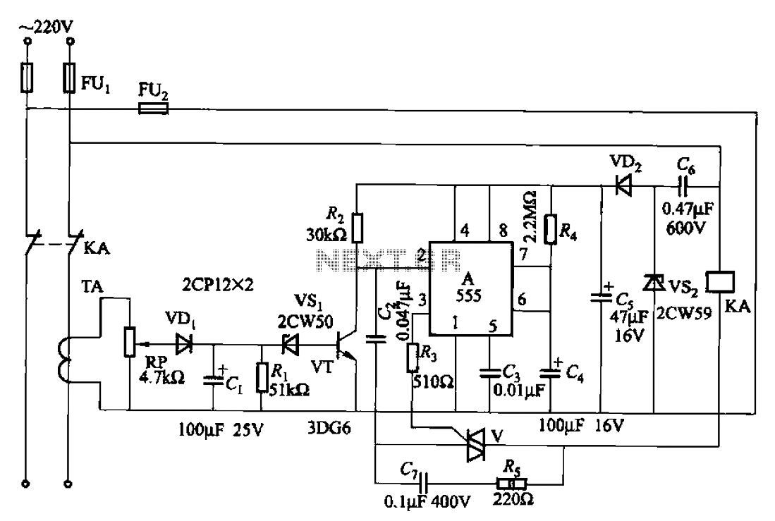 One group of integrated circuits using electrical circuit 555 when the load limit circuit
