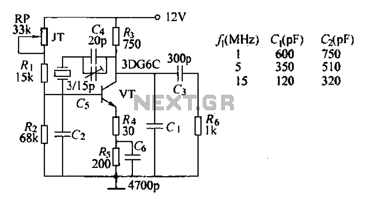 Parallel crystal oscillator circuit