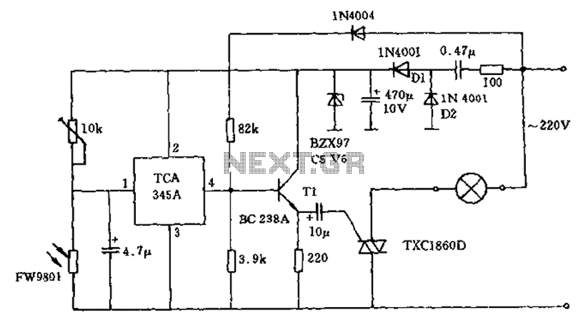 Triac lights automatically switch schematic circuit