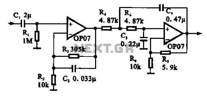 Broadband 01 to 10Hz filter amplifier circuit