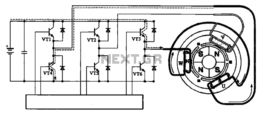 Brushless motor rotor a stator and a drive circuit