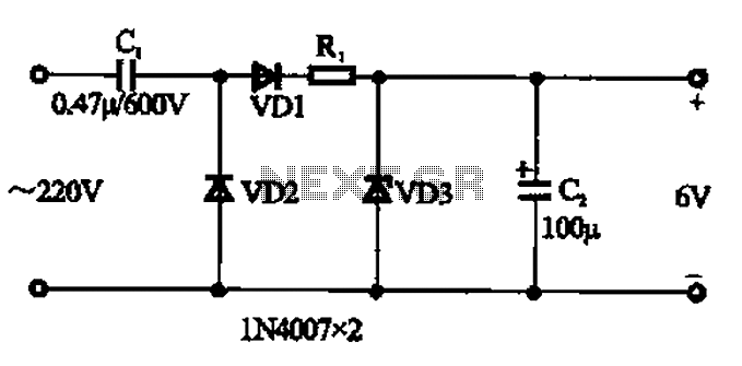 Capacitor step-down DC power supply circuit