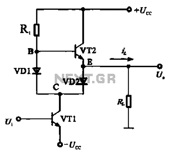 Class AB output circuit diode coupling circuit