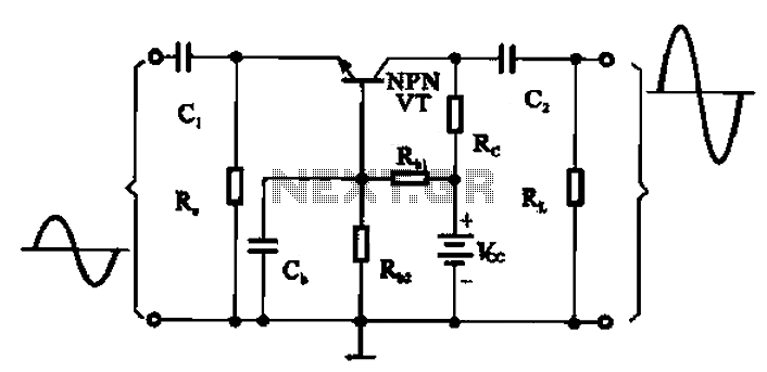 Common base transistor amplifier circuit of a unit circuit