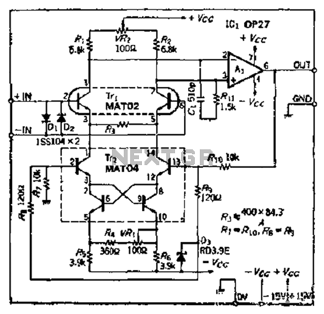 Double transistor low noise of the preamplifier measured by high circuit
