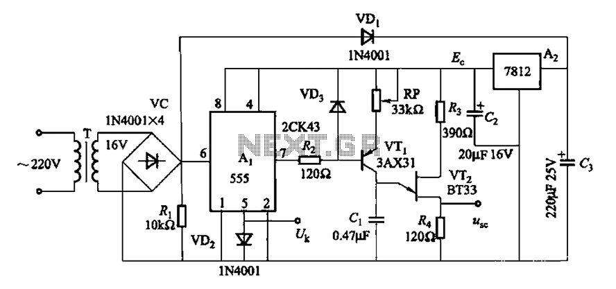 From power fluctuations of one single-junction transistor trigger circuit