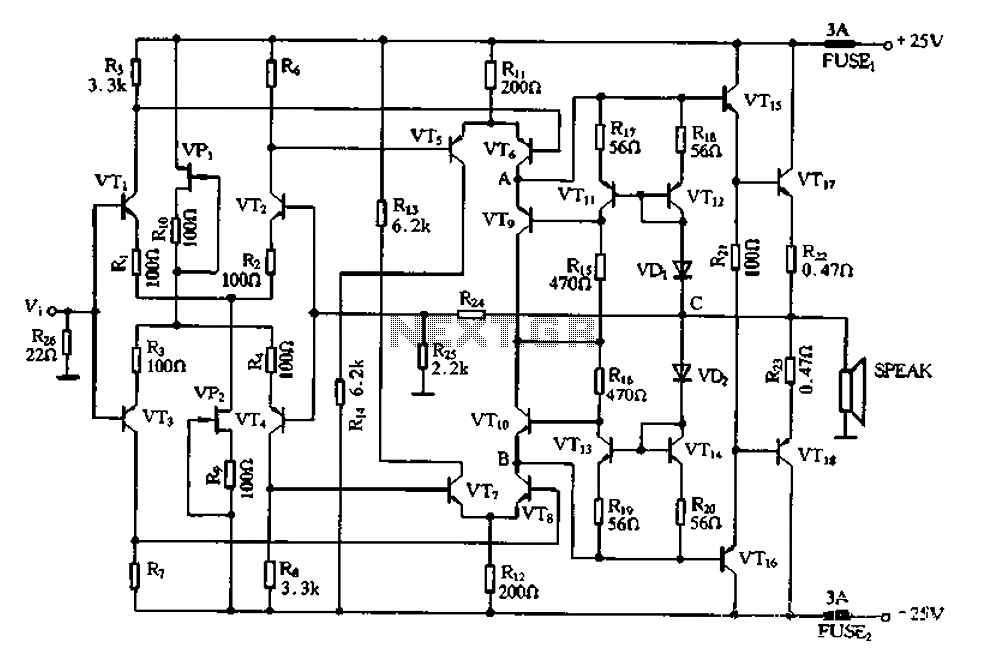 Full complementary symmetry amplifier CL circuit