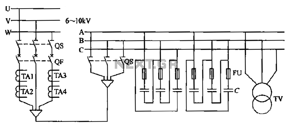High-pressure centralized compensation capacitor circuit
