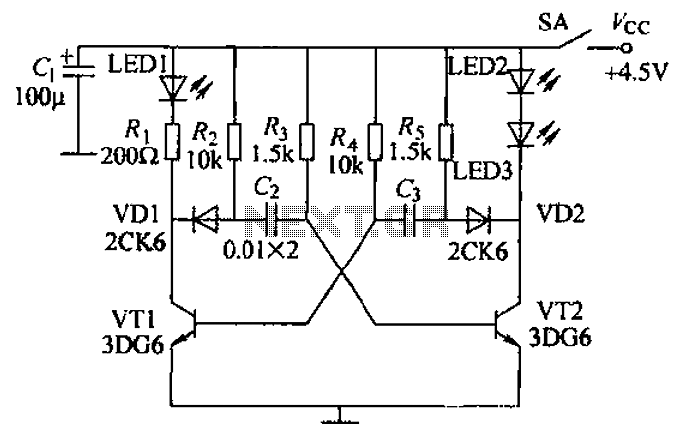 Multivibrator infrared transmitter circuit