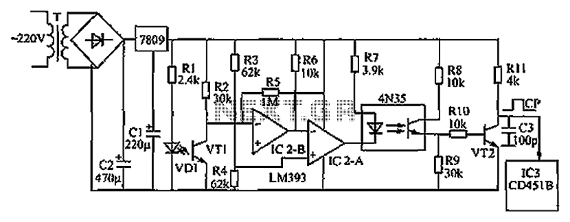 Photoelectric counting circuit diagram circuit