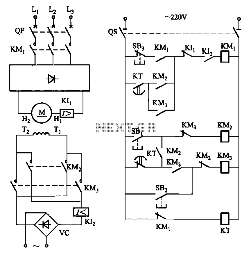 Separately excited DC motor reversing circuit