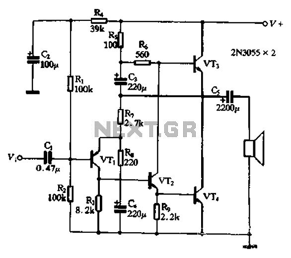 Simple structure hi-fi amplifier circuit