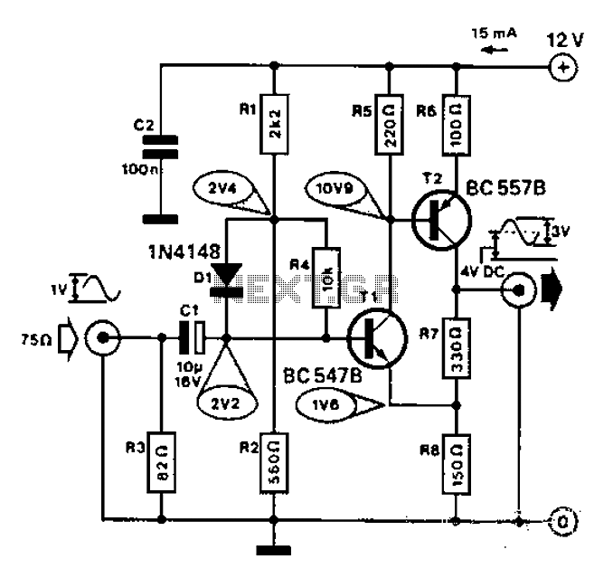 Simple video amplifier circuit diagram circuit