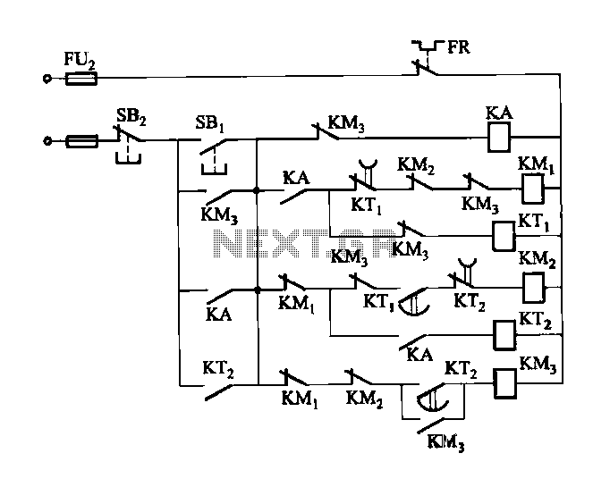 2 -Y- connection automatic three-speed motor acceleration control circuit