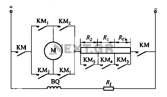 A DC motor reverse brake circuit