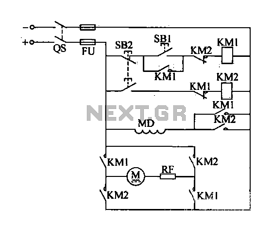 DC motor reverse brake circuit