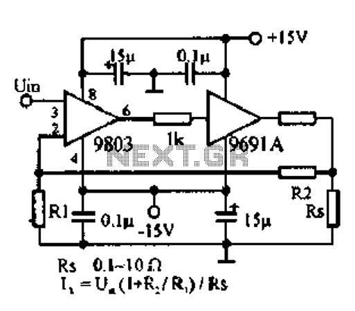 DC to 100W amplifier circuit diagram of 500KHZ circuit