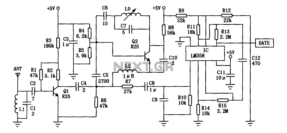 DF data transmission module and the super-regenerative receiver module circuit