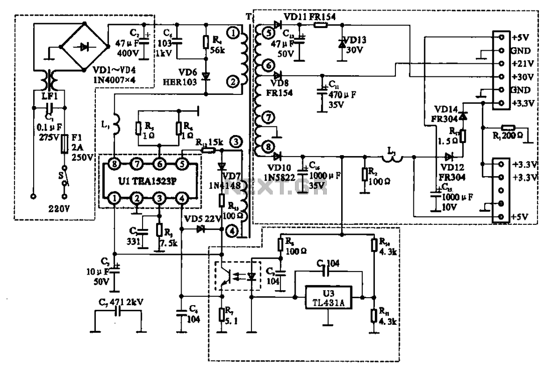 East Shi IDS-2000F STB switching power supply circuit