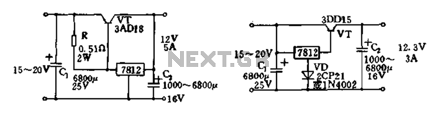 Expand integrated three-terminal regulator block circuit output current method circuit