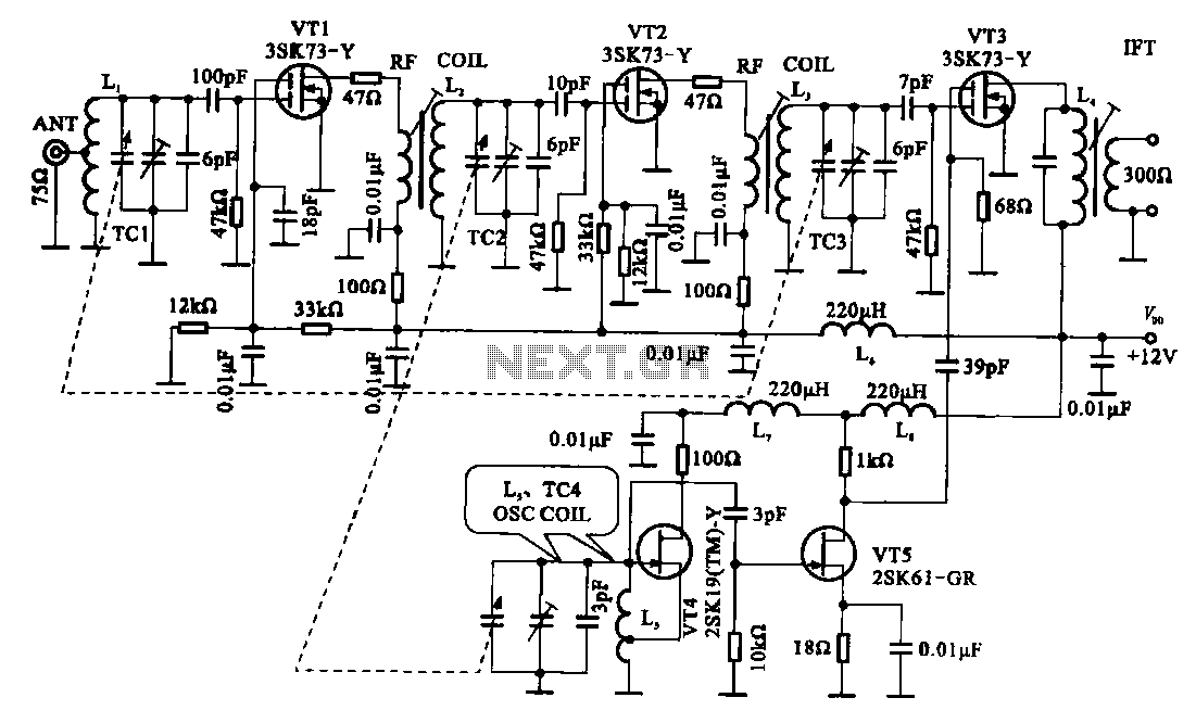 FM radio circuit by the FET composed circuit