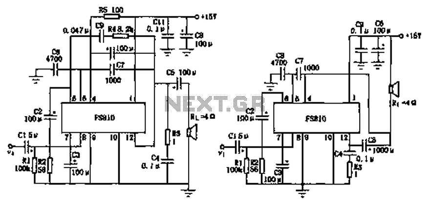 FS810 integrated power amplifier circuit diagram circuit