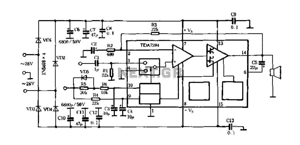 HI-FI integrated amplifier TDA7294-01 circuit