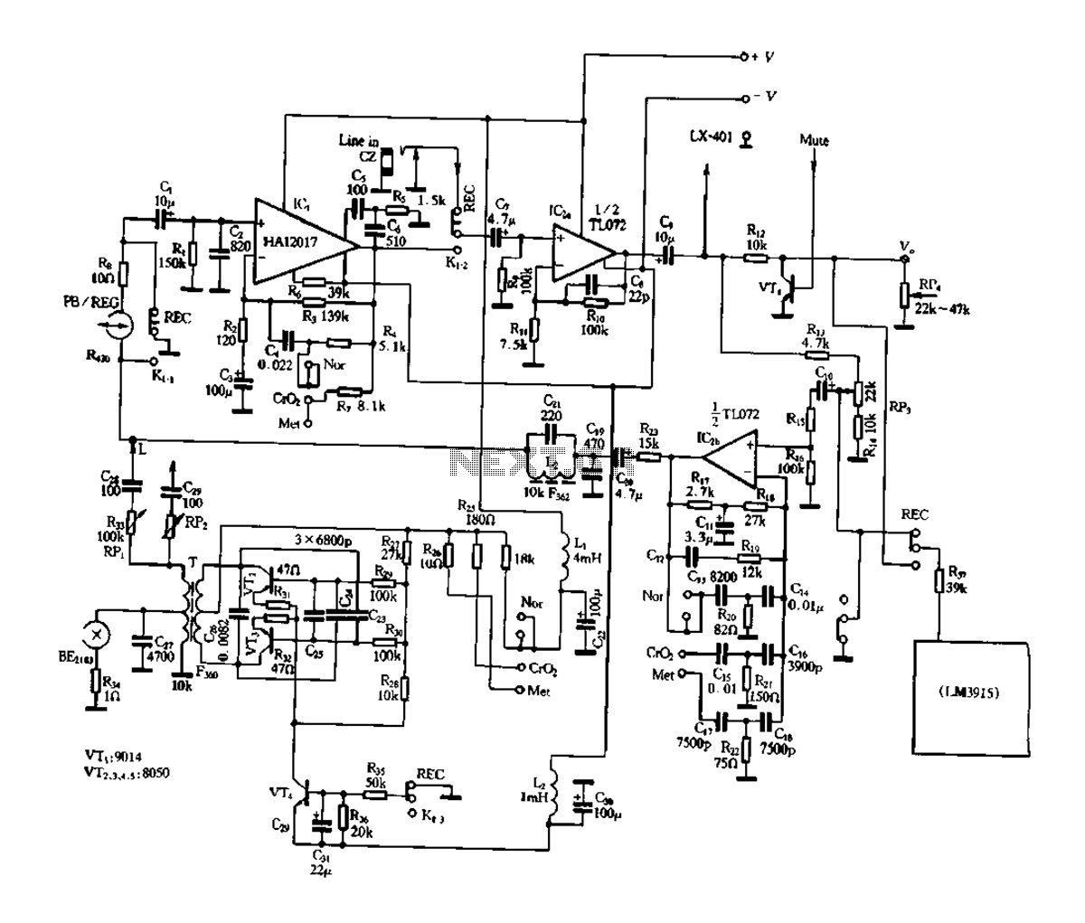 High-performance recording front end circuit