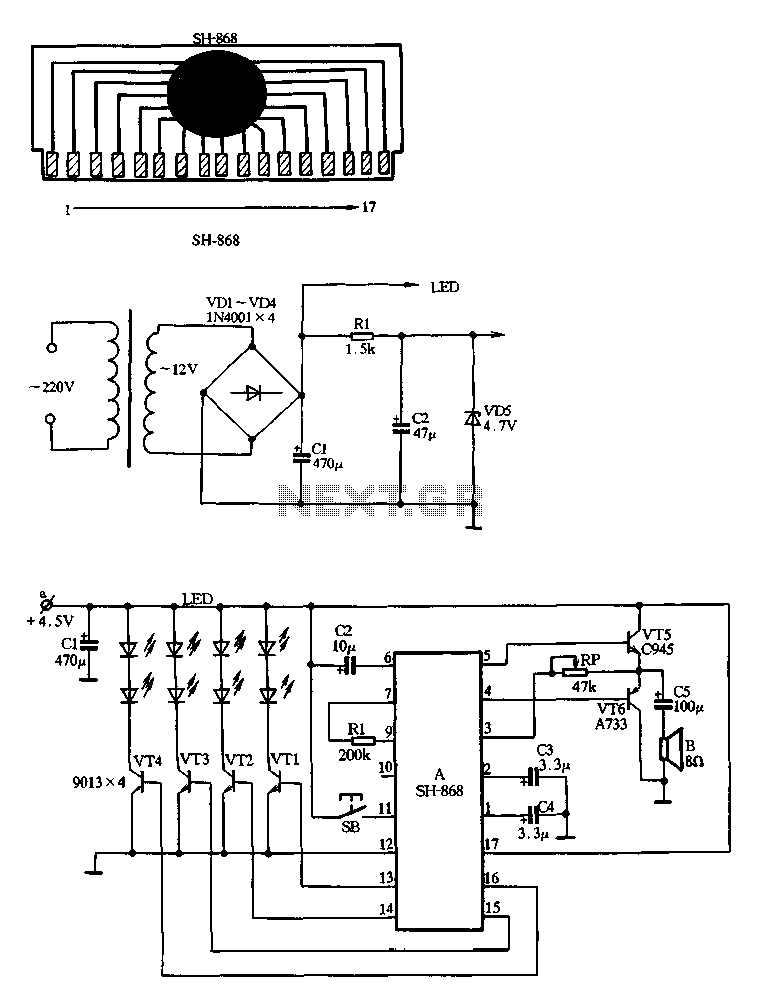 SH-868 ASIC holiday lights circuit