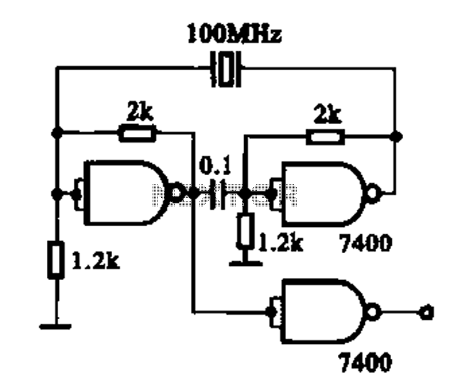 TTL integrated circuits made of a crystal oscillator circuit