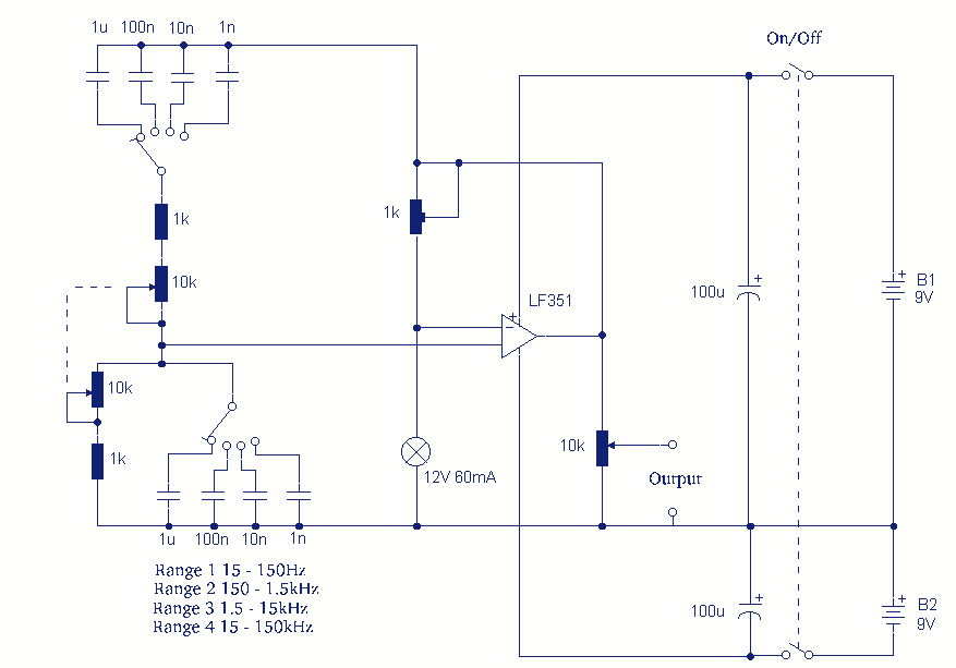 Sine wave oscillator II circuit