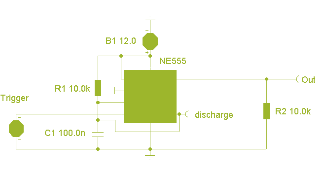 NE555 Basic Monostable circuit
