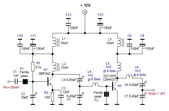 13W RF Amplifier Circuit