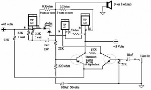 150W Power Amplifier – Circuit Schematic
