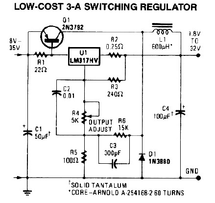 3A Switching Power Supply – Circuit Schematic