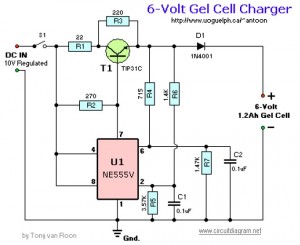 6V Gel Cell Battery Charger circuit