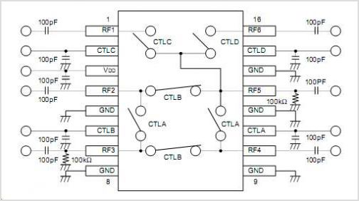 CXG1024N High-frequency Spdt Antenna Switch – Circuit Schematic