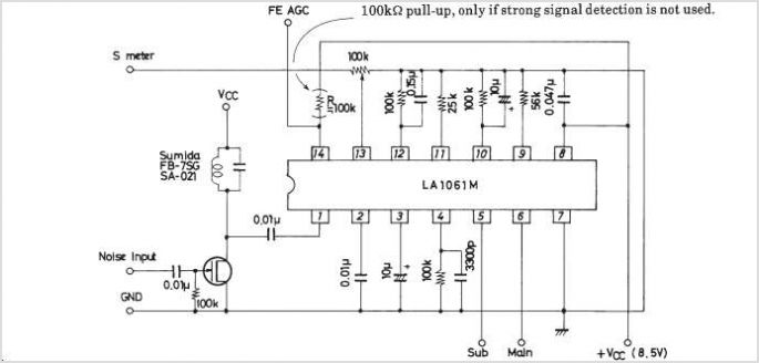LA1061M Antenna Switching Diversity Circuit For FM Tuners – Circuit Schematic