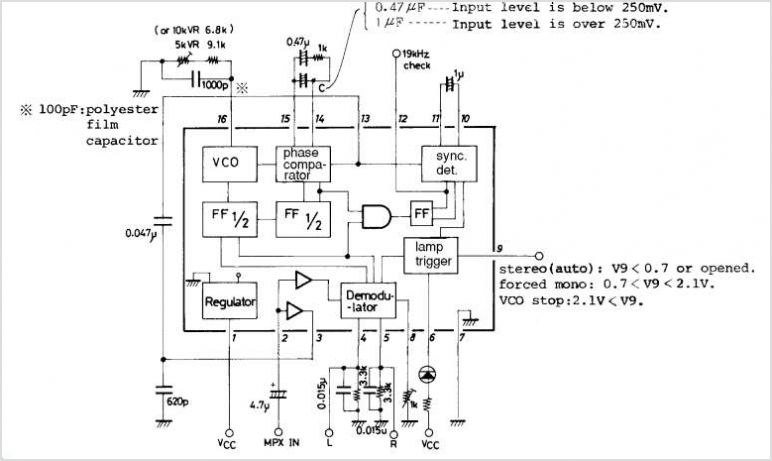 LA3361 PLL FM Multiplex Stereo Demodulator – Circuit Schematic