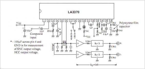 LA3370 PLL FM Stereo Demodulator For FM Car Radios – Circuit Schematic