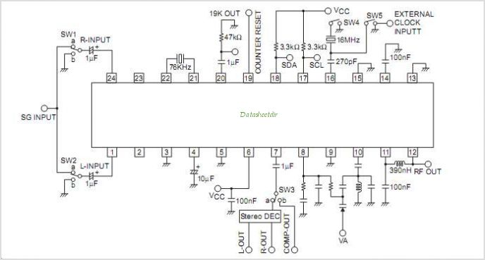 LV2283VB FM Transmitter IC With Stereo Modulation – Circuit Schematic